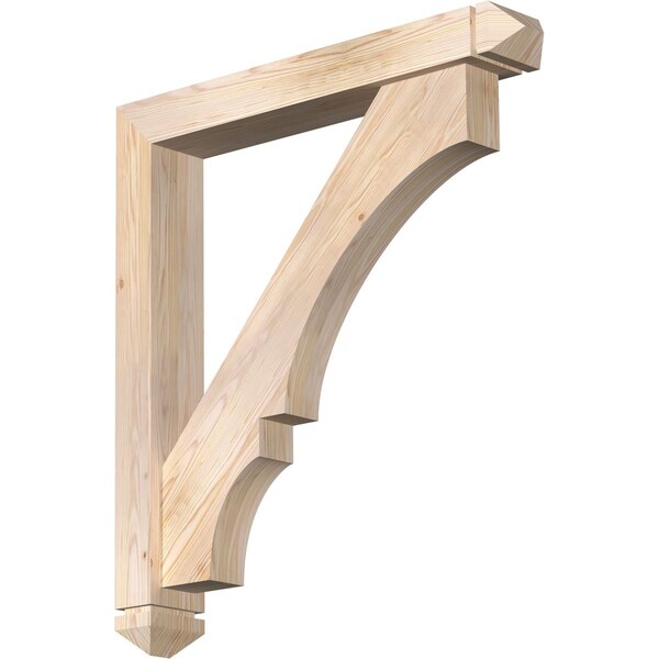 Ekena Millwork Balboa Arts and Crafts Smooth Bracket w/ Offset Brace, Douglas Fir, 5 1/2"W x 36"D x 40"H BKT0604X36X40BOA03SDF - main